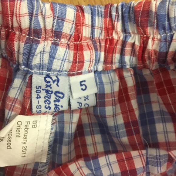 Orient Expressed Boys Shorts Size 5 Red White Blue Plaid Pull On‎ Pockets - Picture 4 of 4